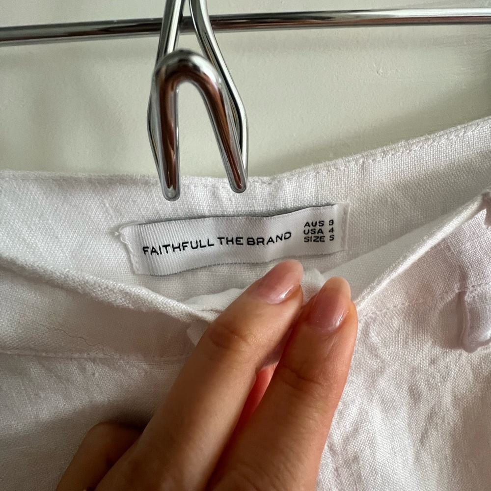 Faithful the Brand 100% Linen Rose Wide Leg Pant size S like new. - Picture 3 of 5